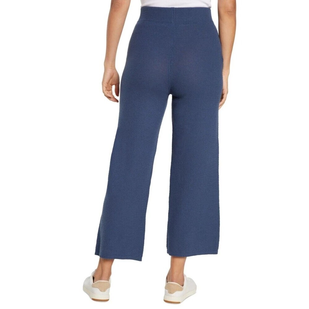 Three Dots Women's Pull-On Straight-Leg Ribbed Parma Pants Partly Cloudy Blue M - Picture 3 of 10